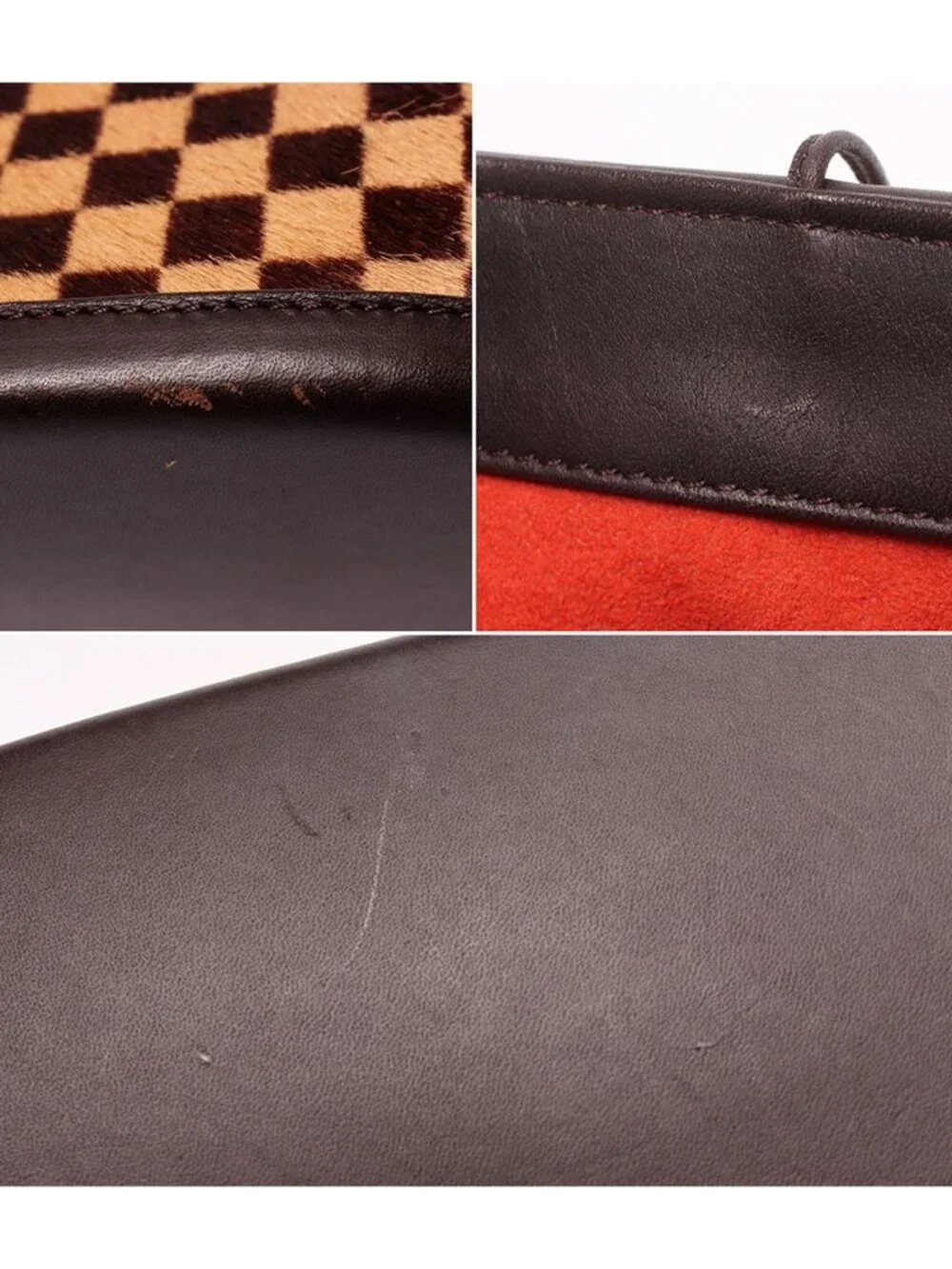 Louis Vuitton Handbag Calf Hair Impala Damier Sauvage